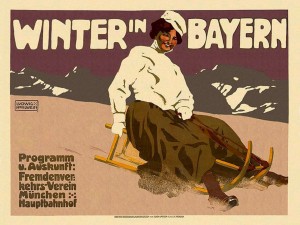 Winter in Bayern travel poster